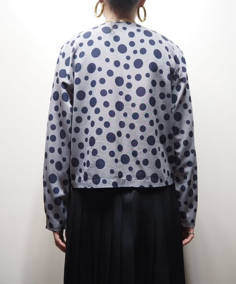 Dot Collarless Jacket GRNV