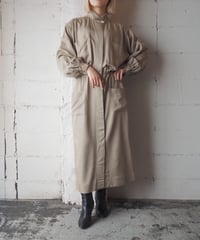 1980's Four Pockets Stand Collar Dress BE