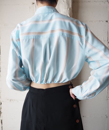 REMAKE Drawstring Short Shirt BLWH