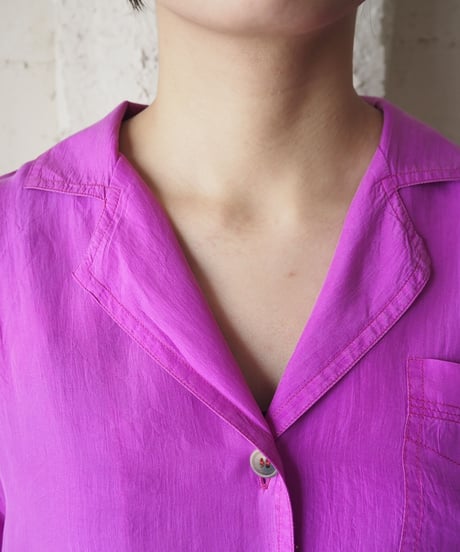 Open Collar Silk Shirt PUR
