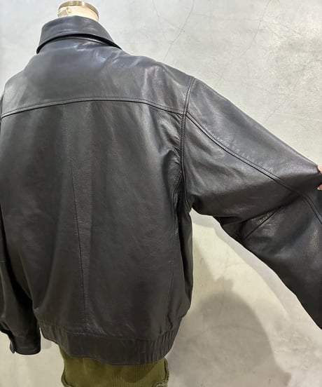 Zip Up Leather Blouson BK