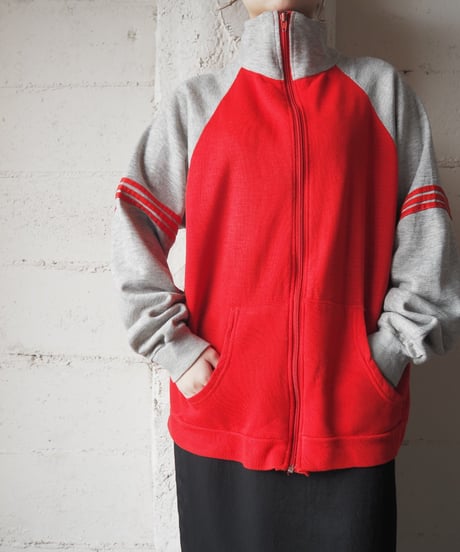 1970-80's Two-tone Stand Collar Zip Up Sweat RELGR