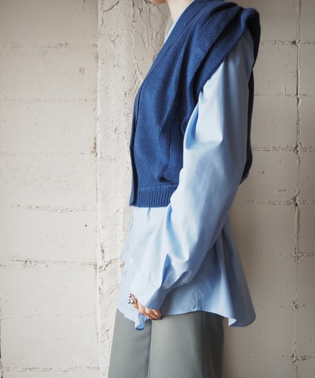 Double Button Vneck Knit Vest    BL