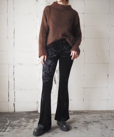 Mock Neck Mohair Mix Sweater DBR