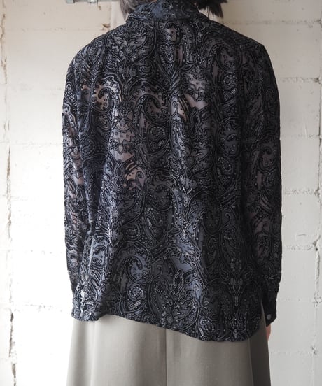 LAURA ASHLEY Opal Velour Pattern Shirt BK
