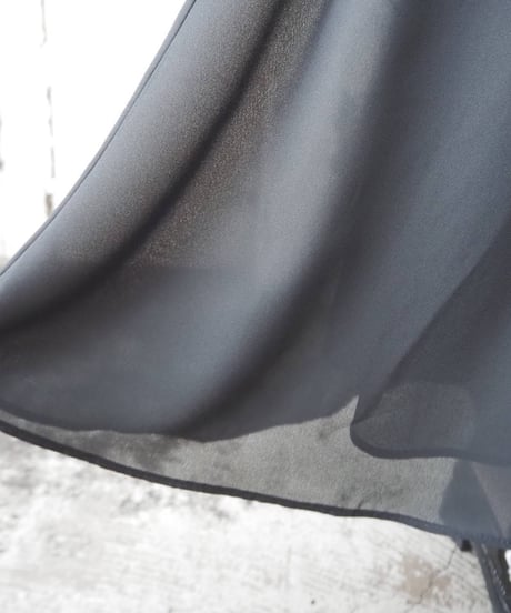 Sheer Layered Easy Flare Skirt BK