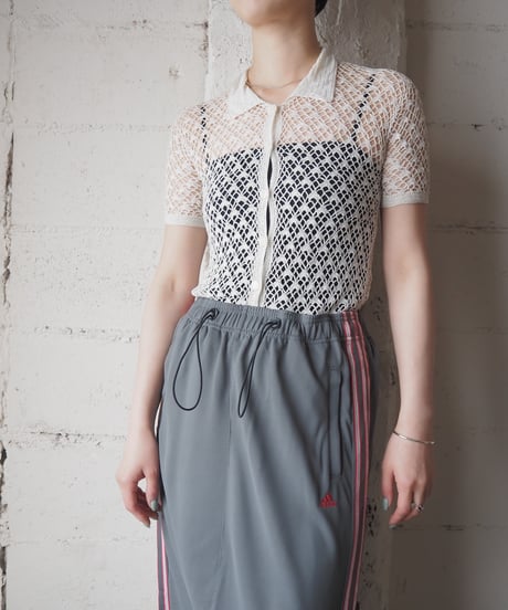 Short Sleeve Crochet Design Shirt WH
