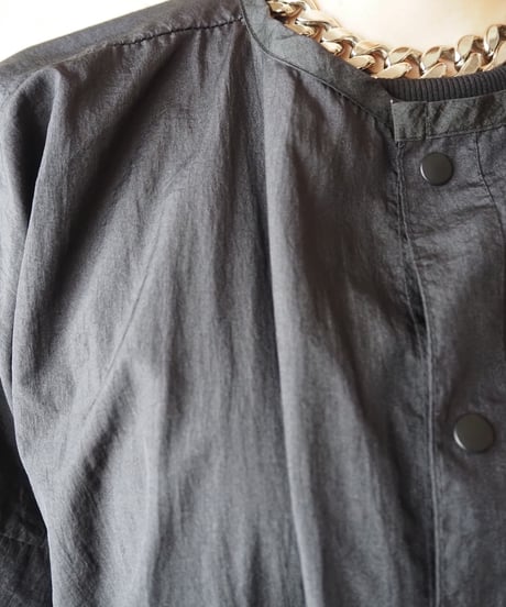 Collarless Long Jacket BK