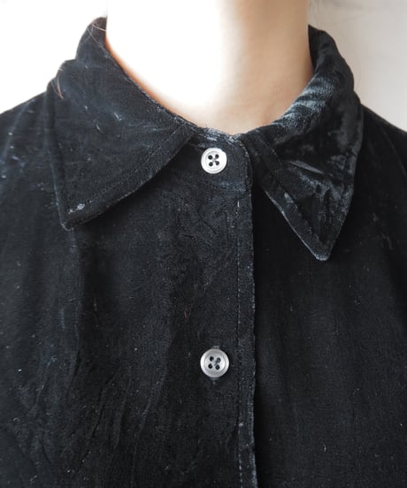 LAUREN Emblem Velvet Shirt BK