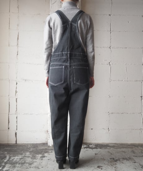 White Stitch Piecedyeing Overall BK