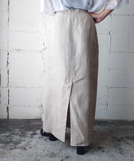 Linen Tight Long Skirt BE