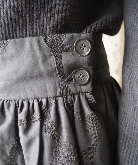 Pattern Volume Flared Skirt BK