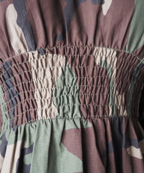 Handmade Tiered Sleeve Camoflage Dress GNBRBK