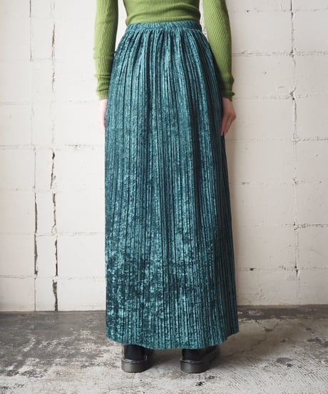 Pleated Velour Skirt GN