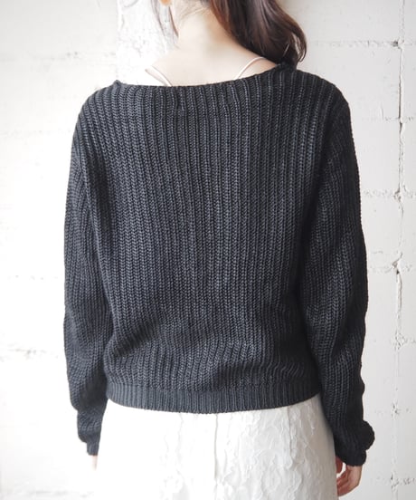Shell Button Knit Cardigan BK