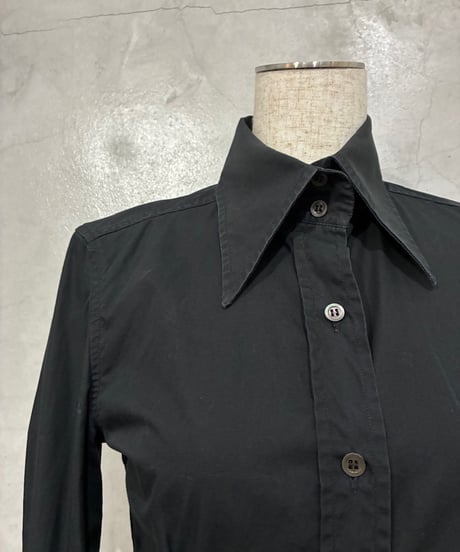 DOLCE&GABBANA Long Point Collar Cotton Shirt BK
