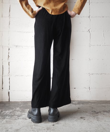 Flared Velour Easy Pants BK