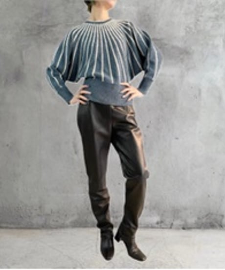 Line Design Dolman Sleeve Knit BLWH