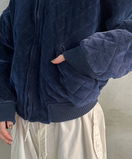 Velour Quilting Short Jacket BL
