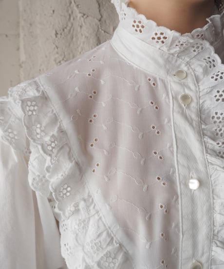 1970‘s Cut Work Frill Blouse WH