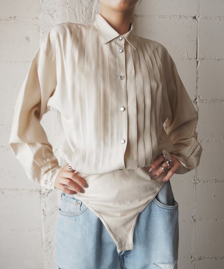 Pleated Bodice Bodysuit Shirt LBE