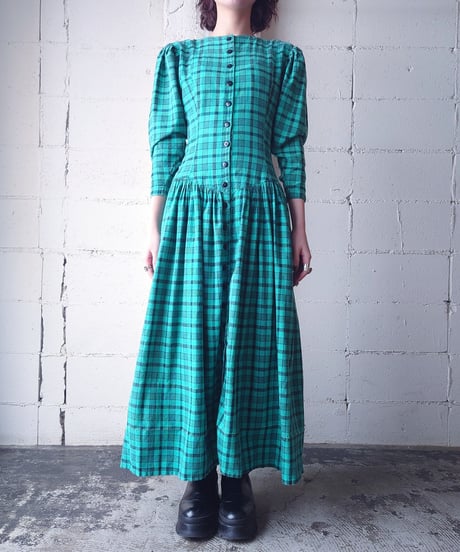 Puff Sleeve Check Dress GN