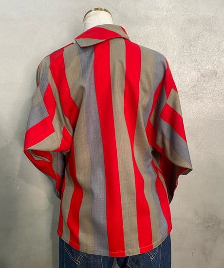 Handmade Turn Over Collar Stripe Shirt GRRE