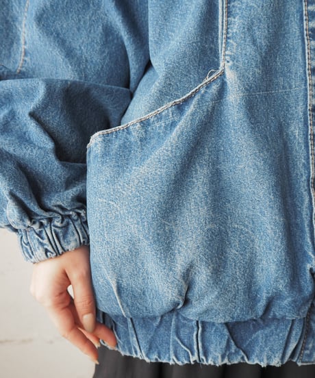 1980's Shawl Collar Design Denim Jacket BL
