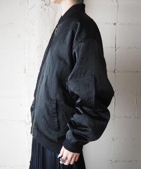 Satin MA-1 Jacket BK