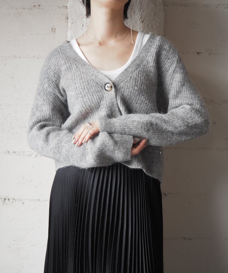 GANNI Vneck Short Cardigan LGR
