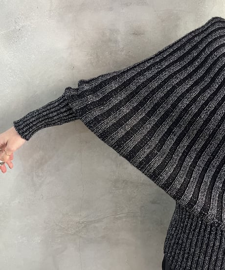 Lame Dolman Sleeve Rib Knit SIBK