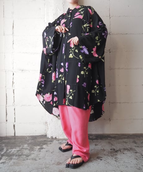 5XL Patch Work Flower Pattern Shirt BKPI