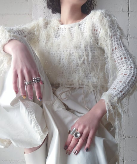 White Shaggy Knit WH