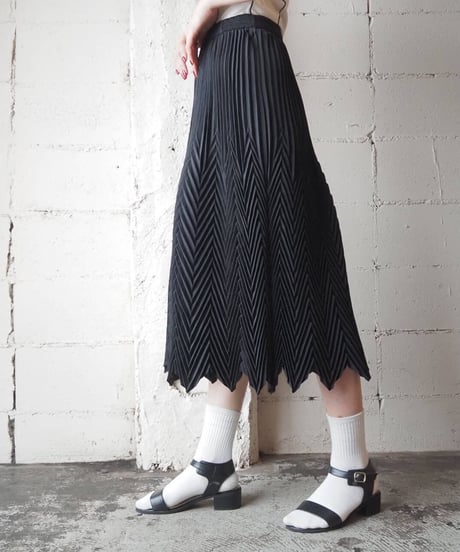 Design Pleated Easy Skirt BK