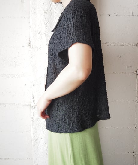 Short Sleeve Lace Blouse BK