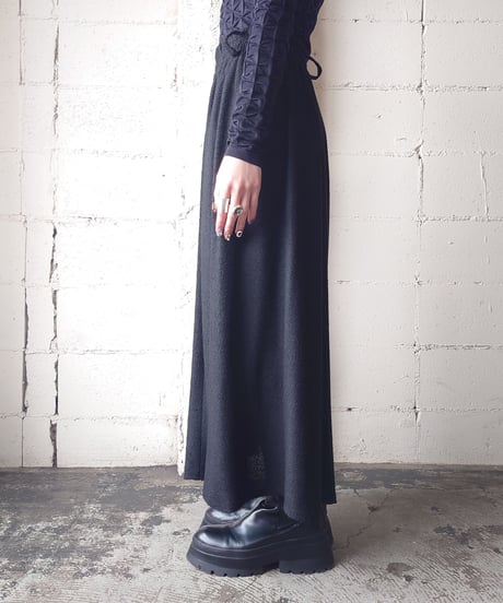 Pile Flared Easy Skirt BK