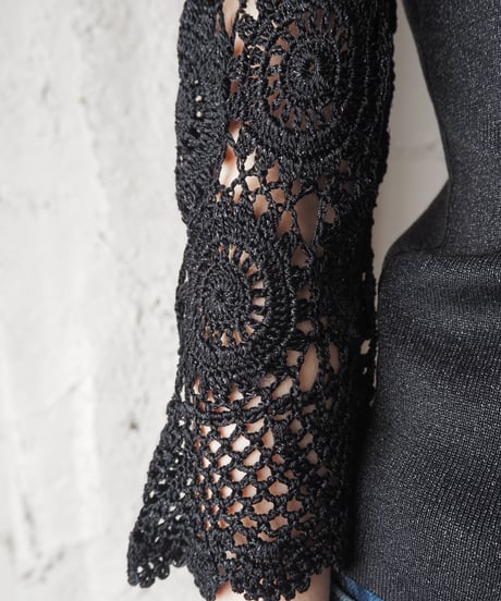 Crochet Sleeve Lame Knit BKSL
