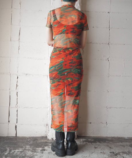 Sheer Marble Pattern Dress ORGN
