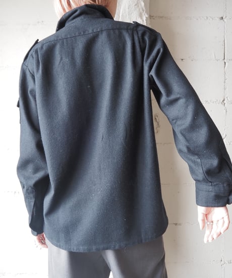 1970's Open Collar Wool Shirt BK