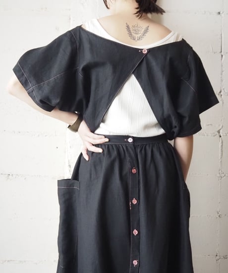 Back Open Stitch Design Dress BK