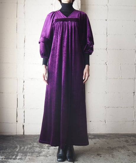Velour Volume Sleeve Dress PUR