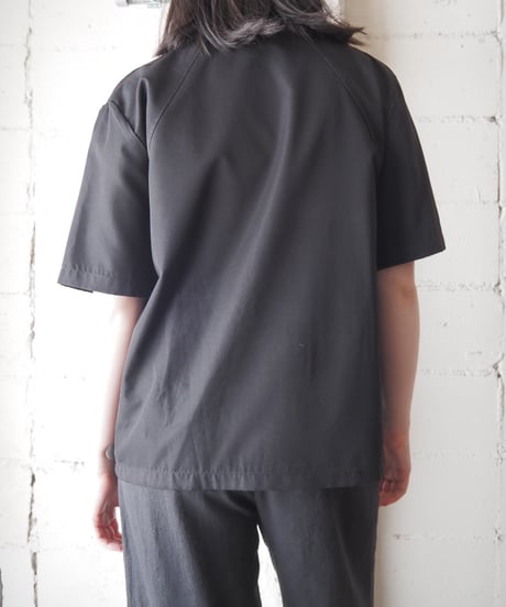 Stitch Design Zipup Shirt BK
