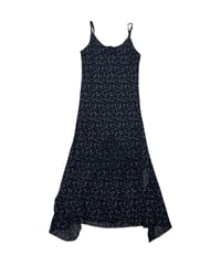 Flower Pattern Design Slit Camisole Dress BKBL