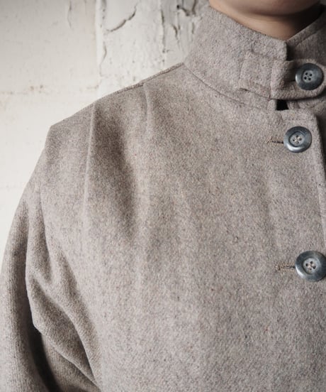 Stand Collar Tuck Waist Belt Coat BE