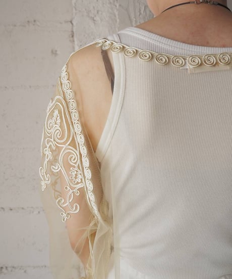 Tape Embroidery Sheer Shirt IV