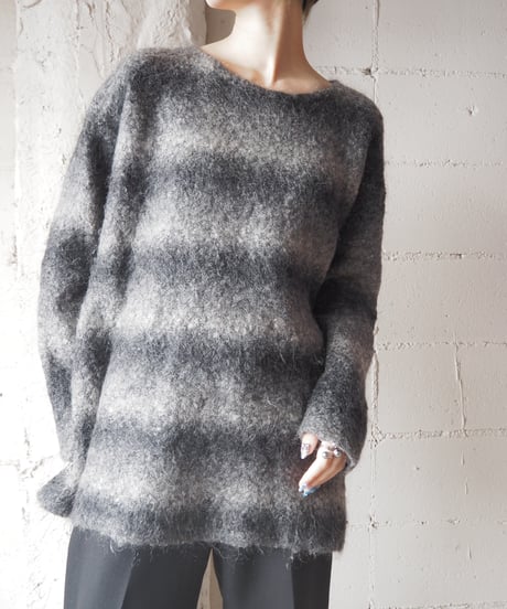 Gradation Border Knit  GRWH