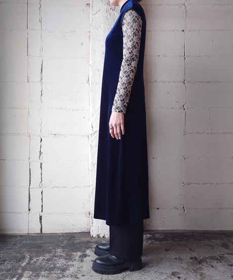 French Sleeve Velour China Dress NV