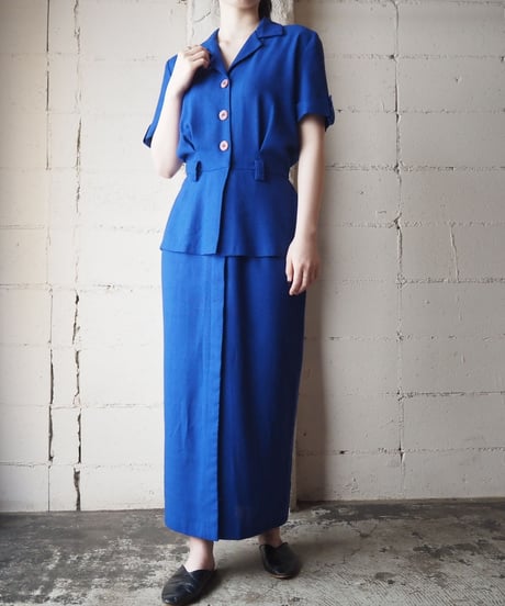 Open Collar Peplum Dress BL