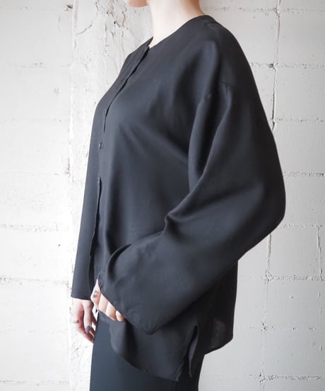 Collarless Rayon Shirt BK