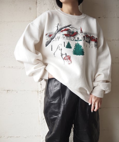Red Roof Town Print Sweat WHRE